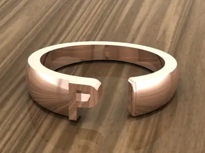 Alphabet Ring P 3D print model