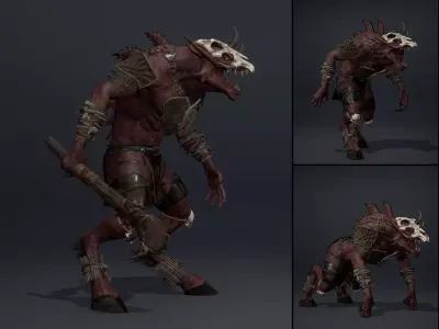 Mist Barbarian Arm2 Brutal Low-poly 3D model