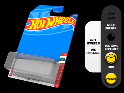 Hot Wheels big package Low-poly 3D model