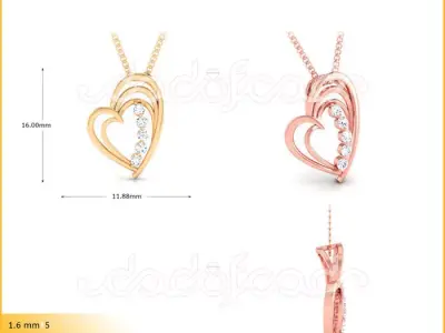 light weight yellow gold  diamond pendent -DOC-P8097 3D print model