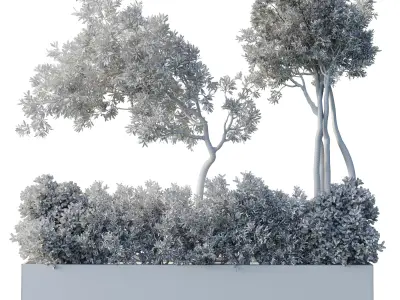 collection Indoor Outdoor plant 139 garden bax metal vase pots 3D model