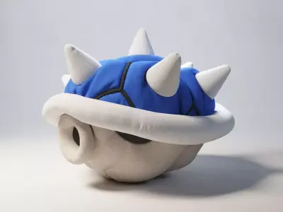 Mario Kart Blue Shell plush 3D model