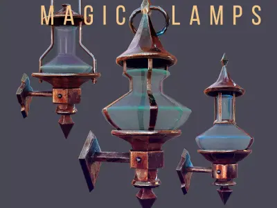 Magic Lamps Low-poly 3D model