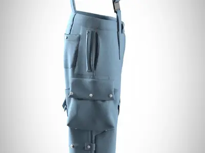 Denim Ski Pant 3D model