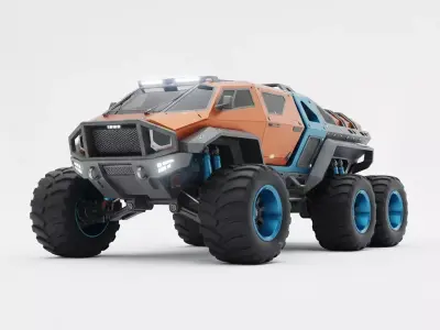 Futuristic Off-Road Vehicle Low-poly 3D model