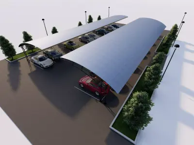 Roof Parking-Parking Lot  3D model purchase