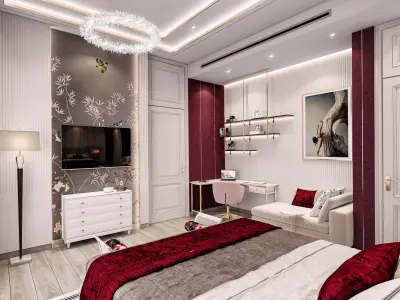 MODERN LUXURY BEDROOM DS003 3D model