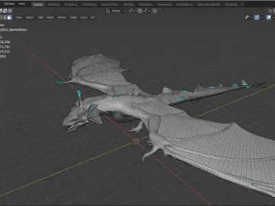 Wyvern Poison Dorgan For Your Game And Animation Low-poly 3D model