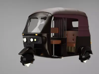 Sci-Fi CNG Auto Rickshaw Spaceship Concept 3D model