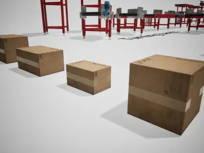 Conveyor Belt for UE Low-poly 3D model