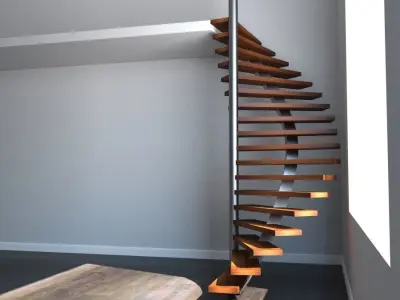 Spiral staircase 01 3D model