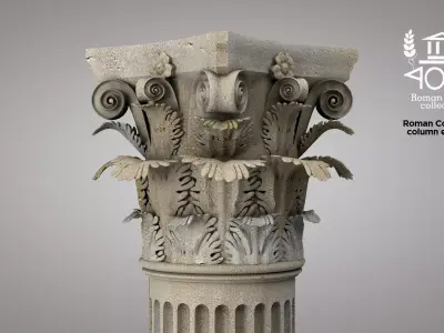 Roman Corinthian column element 3D model