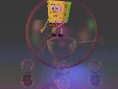 Bubble Car Spongebob Squarepants Low-poly 3D model