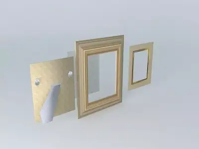 Picture Frame Bespoke Edwardian Complete with Mount Back Glass Free 3D model