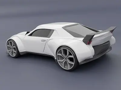 Retrofuturistic concept car 3D model