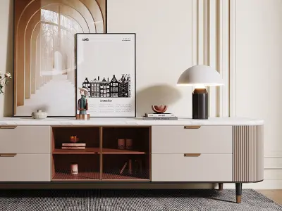  Light luxury  tv cabinet 3D model 3D model