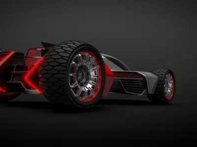 Cybermobile futuristic car 3D model