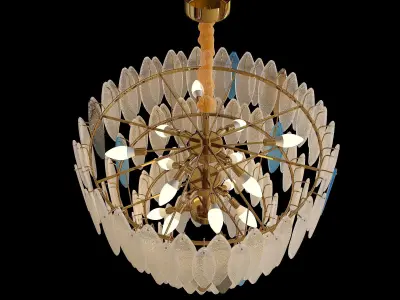 Glass chandelier Lampatron Rissa-b with 15 led lamps 3D model