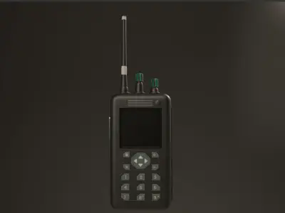 3D Police Radio -  Walkie Talkie  With Charger - With Textures Low-poly 3D model