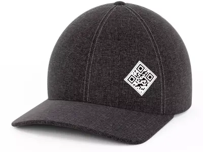 Baseball cap with qr code 3D model