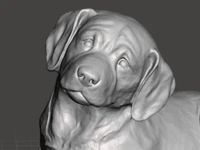 yellow lab puppy statue 3D print model