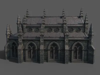 Gothic church 3D model purchase