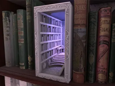 Library Booknook 3D print model