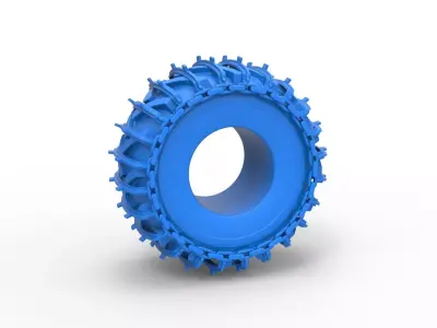 Tire of Timberjack with single wheel track Scale 1 to 25 3D print model
