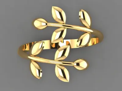 Olive Leaf Ring 16 -  3D print model