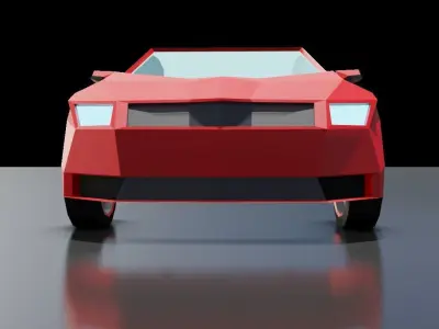 Red Sports Car Low-poly 3D model