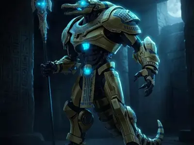 Sci-Fi Mecha-Sobek - Egyptian Mythological Crocodile Prop Low-poly 3D model