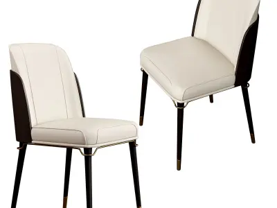 Contemporary Style Leather Chair Armless Parsons Chair  3D model