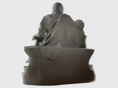 VR Sculpture La Pieta by Michelangelo Ultra-Low-Poly Low-poly 3D model