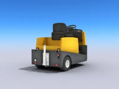 Tow Tractor Low-poly 3D model
