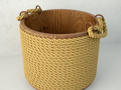 Bucket with ropes 3D model