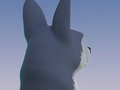 Stylized Old Wolf NoRig Low-poly 3D model