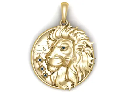 luxury lion jewelry 3D printable model  3D print model