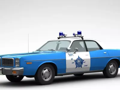 Dodge Monaco Police 1977 3D model