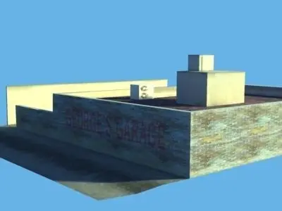 GARAGE building Low-poly 3D model