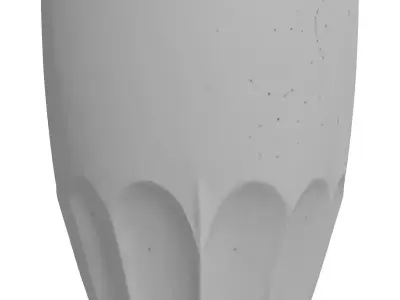 Cracked Concrete Planter Pot Low-poly 3D model