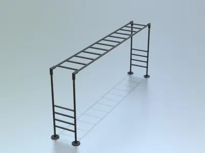 Playground Climber - Horizontal Ladder Low-poly 3D model