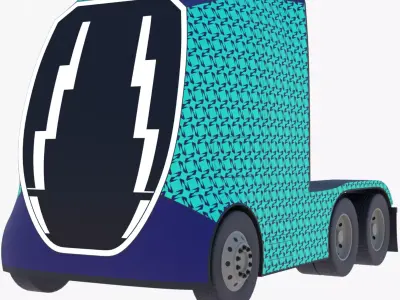 Future semitruck VII PBR 3D model