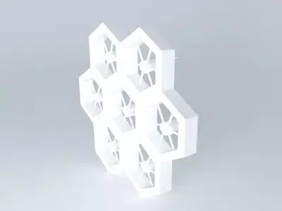 spiked, spoked, polygon assembly 3D model