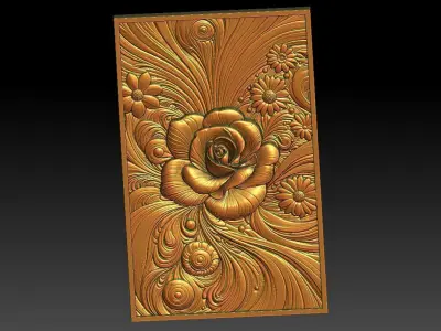 20 Rose CNC Relief Model 3D print model