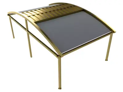 Motorized Pergola 2a brass satin polished 3D model