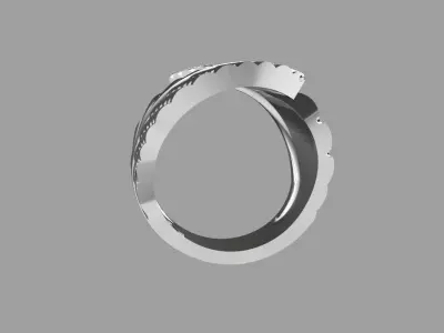 leaf ring 3D print model