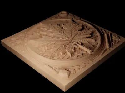 Maple Leaf CNC 3d Print High Relief Sand Casting 3D print model