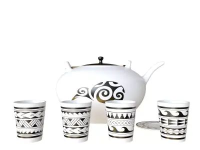 Maori tea set 3D model
