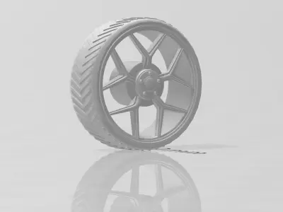 1 to 24 scale 19 zoll rim with tire 3D print model