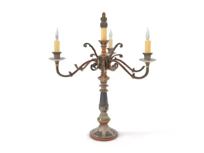 Antique Candle Holder with Detailing Model Pack Low-poly 3D model